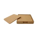 TEREVI - eco-neutral set of 4 Cork Coasters with Cork Stand - Image 4