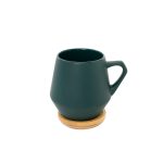 SEVILLA - eco-neutral Ceramic Mug with Bamboo Lid - Dark Green - Image 2