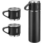 SAFFLE - Giftology Family Set of Vacuum Flask & Two Cups - Black - Image 4