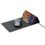BLACE - CHANGE ZERO Recycled PU 15W Wireless Mousepad & Desk Organizer - Black - Image 5
