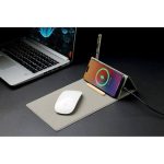 BLACE - CHANGE ZERO Recycled PU 15W Wireless Mousepad & Desk Organizer - Grey - Image 7