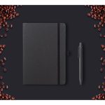 ABULA - eco-neutral® A5 Hard Cover Notebook & Pen Set - Coffee Paper - Image 11