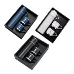 SAFFLE - Giftology Family Set of Vacuum Flask & Two Cups - Navy Blue - Image 8