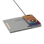 BLACE - CHANGE ZERO Recycled PU 15W Wireless Mousepad & Desk Organizer - Grey - Image 4