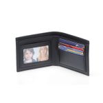 KEMI - Men's Compact Bifold PU Wallet - Black - Image 2