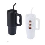 BERN - Recycled Stainless Steel Tumbler with Reusable Straw - White - Image 4