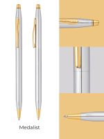 Cross Classic Century® Medalist® Chrome with 23KT Gold Plated Appointments Ballpoint Pen - Image 3