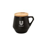 SEVILLA - eco-neutral Ceramic Mug with Bamboo Lid - Black - Image 5