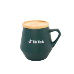 SEVILLA - eco-neutral Ceramic Mug with Bamboo Lid - Dark Green - Image 5