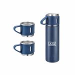 SAFFLE - Giftology Family Set of Vacuum Flask & Two Cups - Navy Blue - Image 6