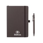 ABULA - eco-neutral® A5 Hard Cover Notebook & Pen Set - Coffee Paper - Image 9
