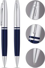 Cross Calais™ Chrome/Blue Lacquer with Polished Chrome Appointments Ballpoint Pen - Image 5