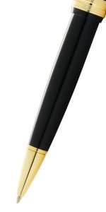 Cross Bailey Light™ Polished Black Resin and Gold Tone Ballpoint Pen (Blue Ink) - Image 4