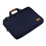 SLOTEN - Santhome® 15" Laptop Bag - Navy Blue/Tan - Image 3