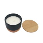 RAAHA - Arabic Oudh Scented Candle in Ceramic Holder with Bamboo Lid - Black - Image 2