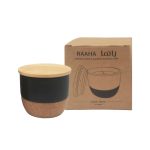RAAHA - Arabic Oudh Scented Candle in Ceramic Holder with Bamboo Lid - Black - Image 3
