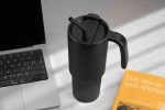 FORZA 360 - Hans Larsen Recycled Stainless Steel/PP Tumbler with 360 Branding - Navy Blue - Image 10
