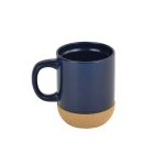 LUCCA - Giftology Ceramic Mug with Cork and Lid - Navy Blue - Image 2