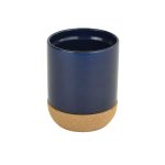 LUCCA - Giftology Ceramic Mug with Cork and Lid - Navy Blue - Image 3