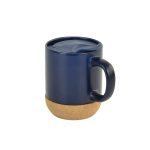 LUCCA - Giftology Ceramic Mug with Cork and Lid - Navy Blue - Image 6