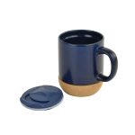 LUCCA - Giftology Ceramic Mug with Cork and Lid - Navy Blue - Image 8