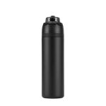 AERO SIP - Hans Larsen Recycled Stainless Steel Bottle with Dual Sip Lid - Black - Image 2