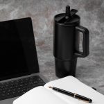 BERN 2.0 - Hans Larsen Recycled Stainless Steel Tumbler with Straw Lid - Black - Image 5