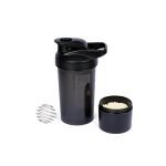 FINIQ - Giftology Protein Shaker Water Bottle with Cup - Black - Image 7