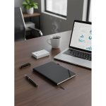 FAROE - Santhome A5 PU Hard Cover Notebook with Pen Loop - Navy Blue - Image 5