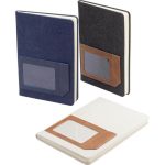 ADANA - Santhome Recycled Canvas A5 Hard Cover Notebook with PU Pocket - Beige - Image 4