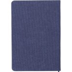 ADANA - Santhome Recycled Canvas A5 Hard Cover Notebook with PU Pocket - Navy - Image 2