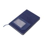 ADANA - Santhome Recycled Canvas A5 Hard Cover Notebook with PU Pocket - Navy - Image 4