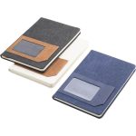 ADANA - Santhome Recycled Canvas A5 Hard Cover Notebook with PU Pocket - Black - Image 2