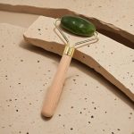 EVE - Jade Face Roller with Wooden Handle - Image 2