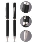 Coventry Black Lacquer with Polished Chrome Appointments Ballpoint Pen (Blue Ink) - Image 4