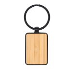 RUBI - Rectangle Bamboo Metal Keychain - Image 2