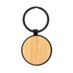 JACA - Round Bamboo Metal Keychain - Image 2