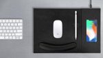 DOBERAN - @memorii 10W Wireless Charger PU Mouse Pad - Black - Image 4