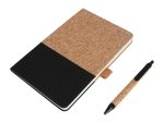 BORSA - eco-neutral A5 Cork Fabric Hard Cover Notebook and Pen Set - Black - Image 2