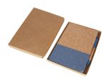 BORSA - eco-neutral A5 Cork Fabric Hard Cover Notebook and Pen Set - Blue - Image 3