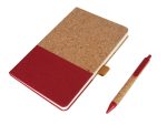 BORSA - eco-neutral A5 Cork Fabric Hard Cover Notebook and Pen Set - Red - Image 2