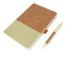 BORSA - eco-neutral A5 Cork Fabric Hard Cover Notebook and Pen Set - Green - Image 2