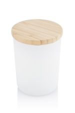 NOUM - Arabic Oudh Scented Glass Candle with Bamboo Lid - White - Image 2
