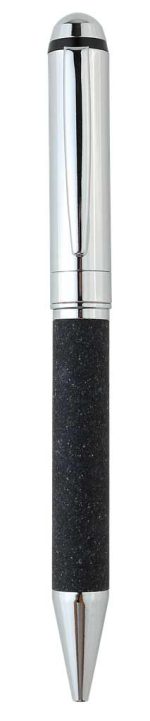 KORU - eco-neutral Metal Pen with Recycled Leather Barrel - Black - Image 2