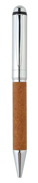 KORU - eco-neutral Metal Pen with Recycled Leather Barrel - Brown - Image 2