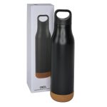 CREIL - Giftology Insulated Water Bottle with Cork Base - Black - Image 3