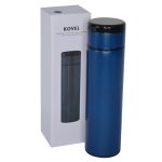KOVEL - Giftology Double Walled Insulated Flask with Temperature Lid - Blue - Image 2
