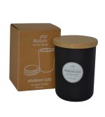 NOUM - Arabic Oudh Scented Glass Candle with Bamboo Lid - Black - Image 5
