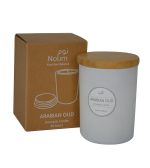 NOUM - Arabic Oudh Scented Glass Candle with Bamboo Lid - White - Image 5