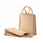 Eco-neutral Jute Shopping Bag - Vertical - Natural - Image 2